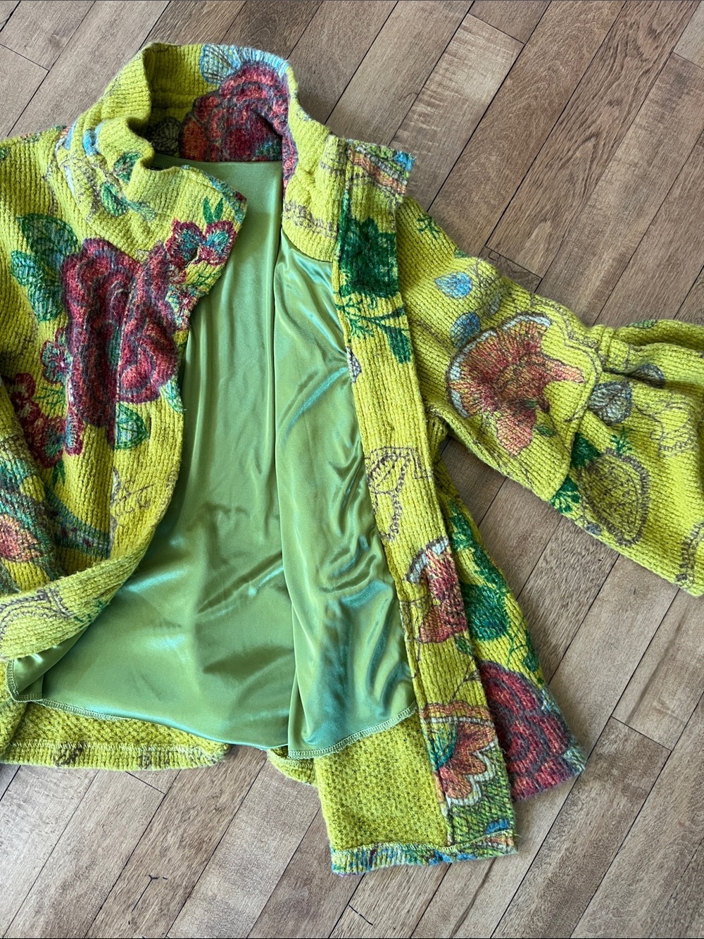 Yellow Floral Jacket with Ruffle Detail - Picture 6 of 10